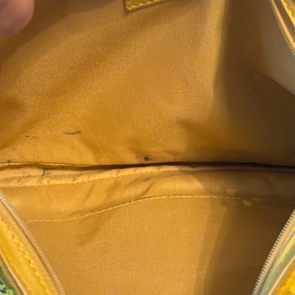 Jimmy Choo Yellow Lambskin Leather Studded Zulu clutch - Picture 6 of 6